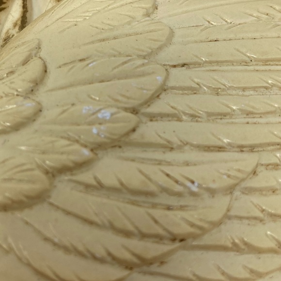Incredible Swan Chalkware Set 1987 Miller Studio Cream / Gold / 2pcs Set - Picture 8 of 14